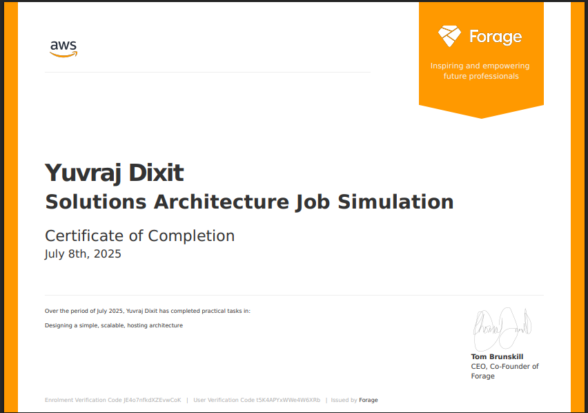 AWS Solutions Architecture Certificate